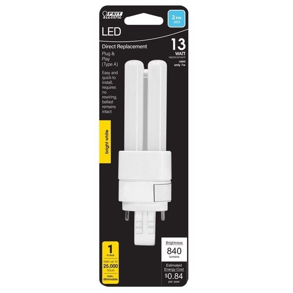 Feit Electric PL GX23-2 LED Light Bulb Bright White 13 Watt Equivalence 1 pk BPPL13835/LED